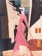 lyonel feininger the lady in mauve oil painting on canvas